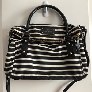 Kate Spade Black and White Stripe Crossbody
